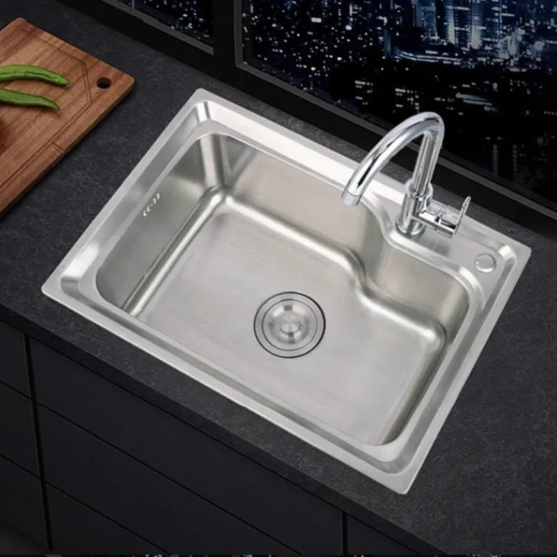 The Sink Spot Thickened 304 Stainless Steel Kitchen Sink - Large Single Basin