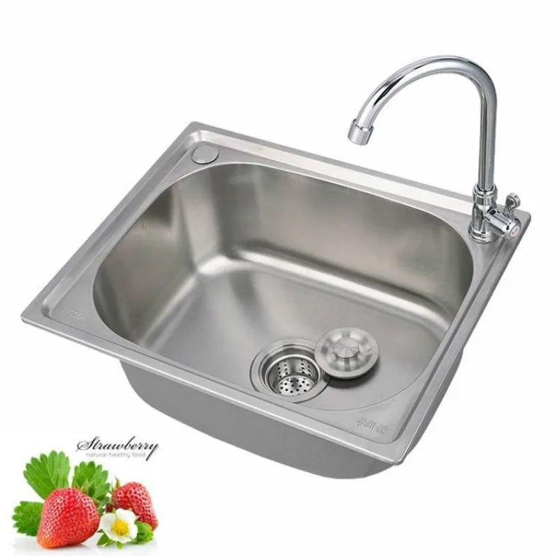 The Sink Spot Thickened 304 Stainless Steel Kitchen Sink - Large Single Basin