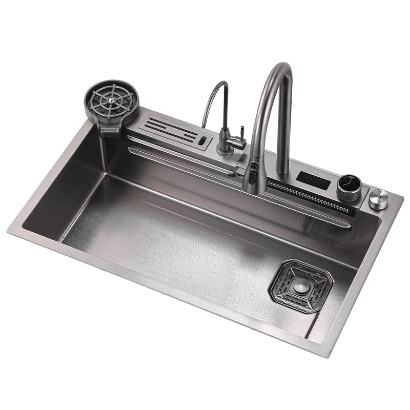 ProFlow  Stainless Steel Digital Waterfall Kitchen Sink With Knife Holder - TSS-100