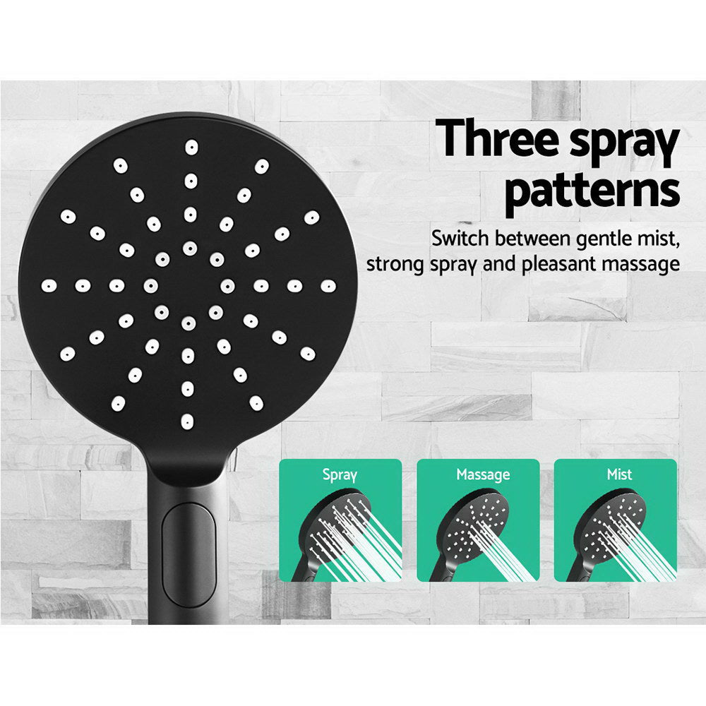 ProFlow 9'' Rain Shower Head Set with Handheld and Mixer Tap Black