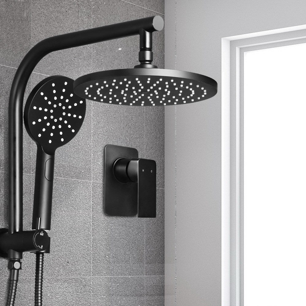 ProFlow 9'' Rain Shower Head Set with Handheld and Mixer Tap Black