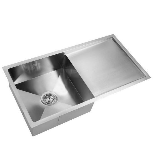 Proflow Stainless Steel Single Bowl Kitchen Sink Basin Laundry 87x45CM