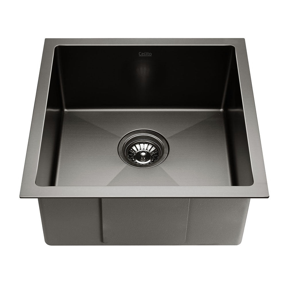 Proflow Kitchen Sink 440X440MM Stainless Steel  Single Bowl  Black