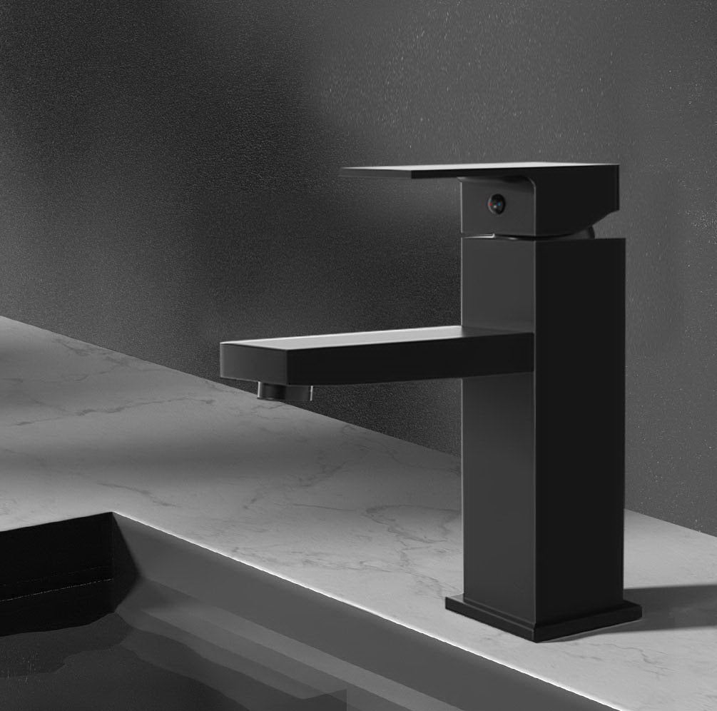 Proflow Black Bathroom Basin Mixer Tap Square