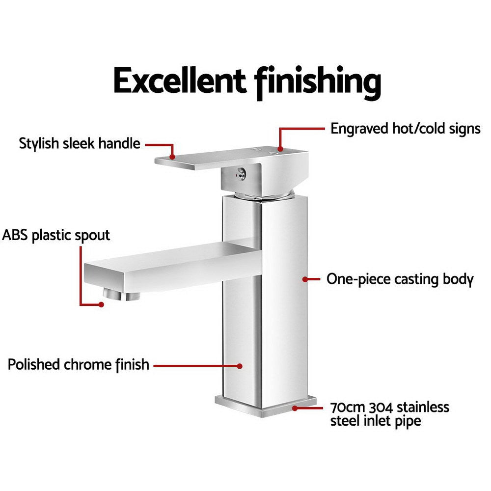 Proflow ChromeBathroom Basin Mixer Tap Square