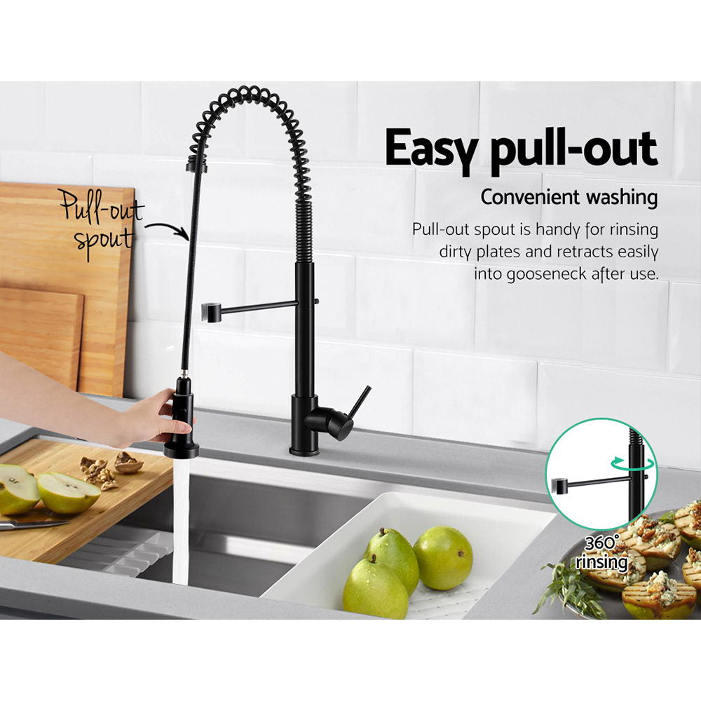 Proflow Kitchen Mixer Tap Pull Down 2 Modes Black