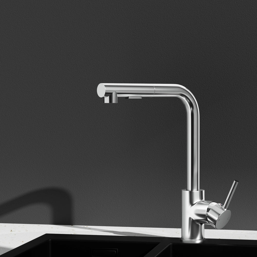 ProFlow Chrome Kitchen Mixer Tap with Pull-Out Rectangle Spout and 2 Mode