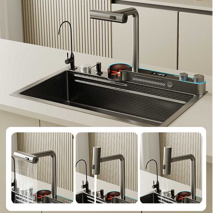 The Sink Spot Integrated Waterfall Kitchen Sink with Large Digital Display