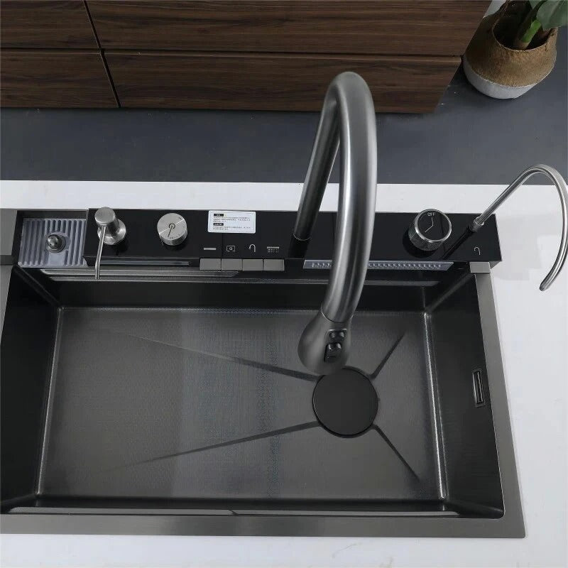 ProFlow Digital Cascade  Black Stainless Steel Sink - TSS-099