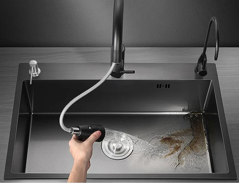 ProFlow JetBlack Steel Sink Set With Water Filter Station - TSS-102